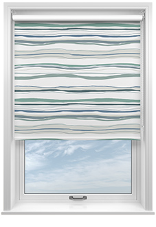 Seaside Waves, Green - Twist&Fit Roller Blind